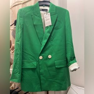 New with tags Zara blazer green color